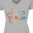 thumbnail image 4 of Inktastic Rainbow Gradient Autism Women's V-Neck T-Shirt, 4 of 5
