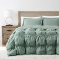 thumbnail image 3 of TRULY SOFT Oversized Puffer Green King 3 Piece Comforter Set, Solid Color Themed, Oeko-TEX Certified Confidence, 3 of 10