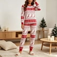 thumbnail image 2 of KICILVS Christmas Pajamas for Family 2026 Cute Red White Deer Snowflake Print Pajama Set Long Sleeve Round Neck Tops and Pants Xmas Loungewear, 2 of 7