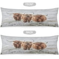 thumbnail image 3 of Highland Cow Western Animal Wildlife Farm Grassland Navy Mushroom Body Pillow Cover Soft Long Pillow Case Protector with Zipper Large Cushion Covers Farmhouse Decorative Bedding for Couch,Sofa,Home G, 3 of 6