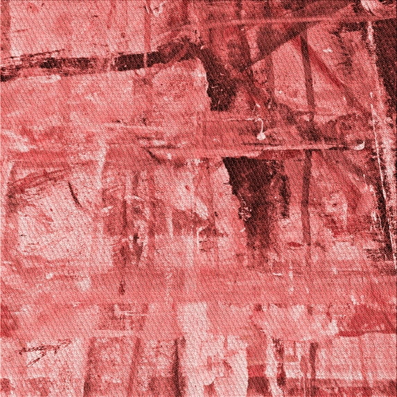 Ahgly Company Machine Washable Indoor Square Transitional Red Area Rugs, 5' Square