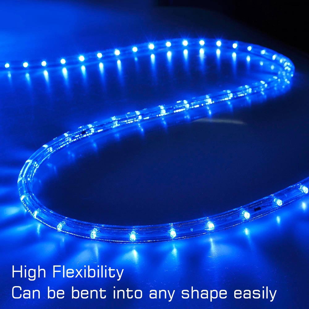 DELight 150Ft Rope Light 1620 LED Waterproof String Lighting Outdoor Indoor Flexible 2 Wire for Bedroom Haunted House Patio Roof Landscape Decoration Blue
