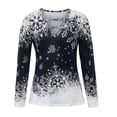 thumbnail image 4 of Lilgiuy Womens Shirts Christmas V-Neck Print Long Sleeve Tops Printed Regular Blouse for Women Trendy Going Out, 4 of 5