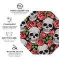 thumbnail image 4 of Bingfone Vintage Skull And Roses Leather Drinks Coasters With Set Of 6,Suitable For Home Kitchen,Coffee Cup Coasters Home Gift, 4 of 9