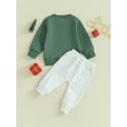 thumbnail image 5 of Toddler Baby Boy Christmas Outfits 6M 12M 18M 24M 3Y Farm Fresh Sweatshirt Tops Elastic Waist Pants Infant Fall Winter Clothes, 5 of 10