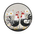 thumbnail image 2 of 36.2 Inch Round Floor Mat Black and White Chick Carpet Decor Rug for Living Room Bedroom, 2 of 6