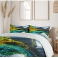 thumbnail image 6 of Ambesonne Nature Duvet Cover Sets, Idyllic Mountain Creek, 2-King, Teal Fern Green Marigold, 6 of 6