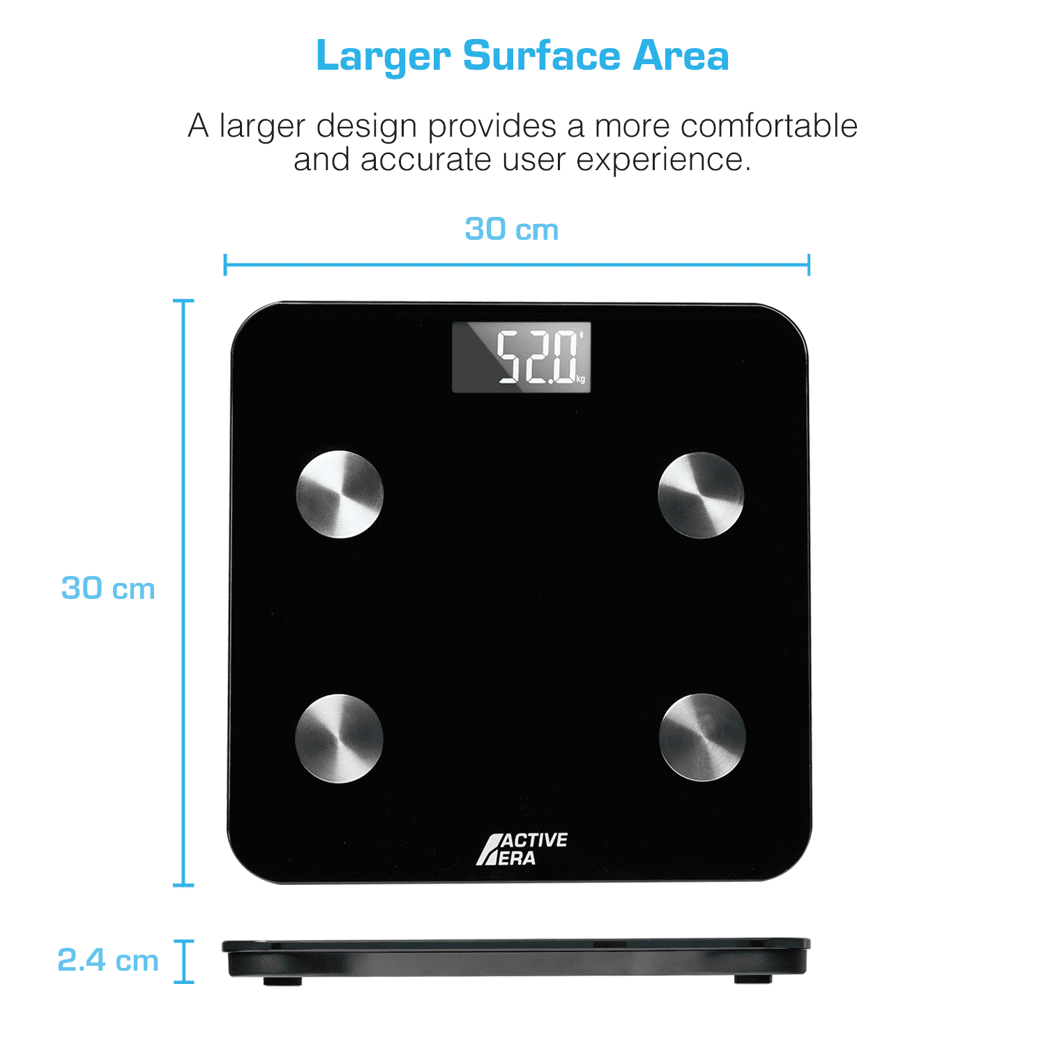 Active Era Digital Bathroom Bluetooth Scales Weight and Body Fat - Fit Track Scale Calculates BMI Body Fat Percentage Muscle Mass - Apple Health