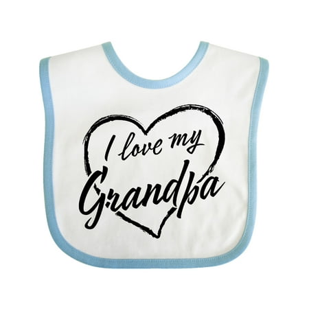 

Inktastic I Love My Grandpa in Black Chalk Heart Gift Baby Boy or Baby Girl Bib