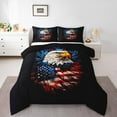 thumbnail image 2 of Erosebridal Eagle Bird Bedding Sets King with Comforter, US Flag Duvet Insert, Stars Stripes Decor, Reversible, 2 of 7