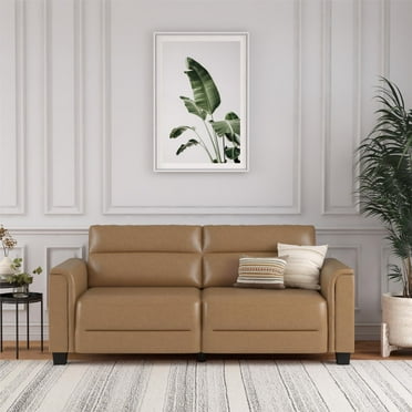 Mainstays Williamson 75.5" Sofa, Brown Faux Leather