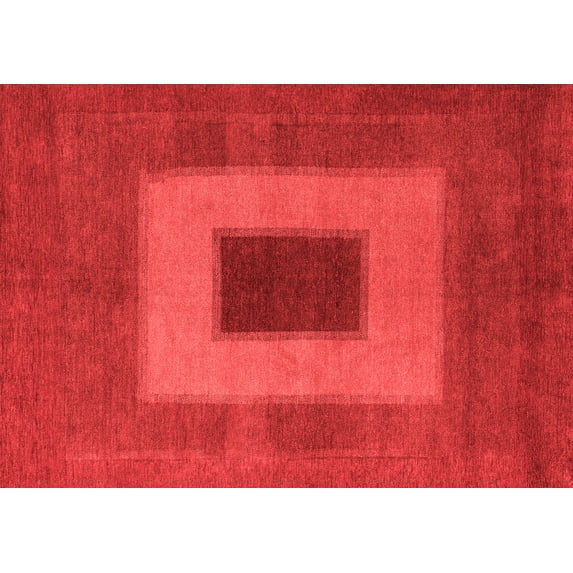 Ahgly Company Indoor Rectangle Abstract Red Modern Area Rugs, 5' x 7'