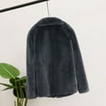 thumbnail image 5 of Duoif Faux Fur Coat Women Plush Coat Winter Thicken Warm Solid Overcoat Outercoat Fashion Cardigan Womens Winter Coats Grey M, 5 of 5