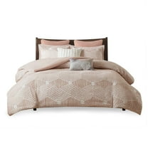 Gracie Mills Chic Cotton Jacquard Duvet Cover Set Blush GRACE-12089 3 Pieces