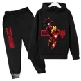 thumbnail image 3 of Conjunto de sudadera con capucha para niños de Iron Man de Los Vengadores, suéter de manga larga con capucha para otoño e invierno para niños y niñas de Marvel Cartoon 2024, 3 of 5