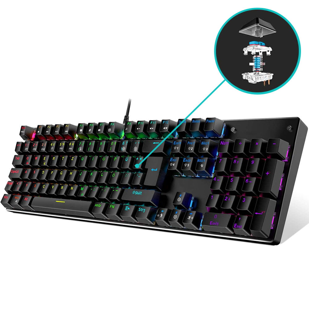 Gaming Keyboard 20% of The Wired Mechanical Game Gaming Mechanical Keyboard keypad Backlight Pause Wired Laptop PC Key 104 Keyboard Color : Black 