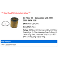 thumbnail image 2 of Oil Filter Kit - Compatible with 1997 - 2000 BMW 528i 1998 1999, 2 of 2