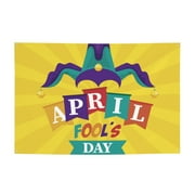 April Fools Day Banner Backdrop Porch Sign 47 x 71 Inches Holiday Banners for Room Yard Sports Events Parades Party