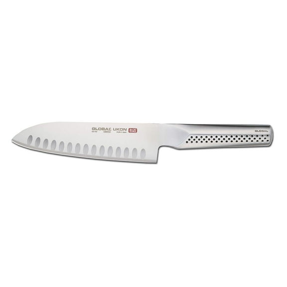 Global Stainless Steel Ukon Hollow Ground 7-Inch Santoku Knife