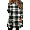 thumbnail image 5 of Womens Plaid Sherpa Sweatshirt Long Sleeve Crewneck Fleece Pullover Fuzzy Fall Winter Loungewear Tops with Pockets, 5 of 5