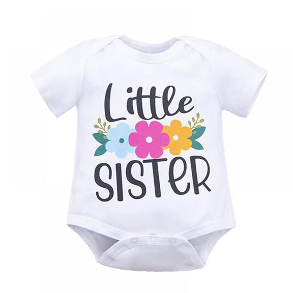 Bullpiano Big Sister Little Sister Matching Outfits Baby Girl Bodysuit Kids Toddler Girl T-shirt Tops Summer Clothes Matching Outfits For Siblings