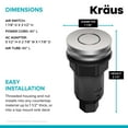 thumbnail image 5 of KRAUS Garbage Disposal Air Switch Kit in Spot-Free Stainless Steel with Flat-Top Push Button, AC Adapter, Power Cord, and Air Tube Included, 5 of 13