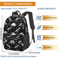 thumbnail image 3 of Dinosaur and Bone Black Pattern 17" School Backpacks for Teens,Waterproof Oxford Fabric,S-Shape Padded Straps for School,Travel,Hiking,Camping, 3 of 6