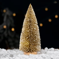 Christmas Tree Stems Decorations,Miniature Christmas Tree,Snow Frosted Cedar Tower Style Christmas Decoration,Holiday Decoration for Desktop Party Displays,10inch