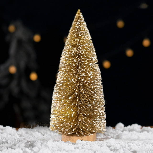 UsRHHA Mini Christmas Tree 25cm Desktop Decoration, Green Silver Gold Blue Pink Artificial Tree, Holiday Scene Layout for Home Decor, Festive Tabletop Centerpiece