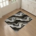 thumbnail image 3 of ODIKA 3'x5' Washable Accent Rug Veined Flow Streaks Symmetrical Motif Vein Border Abstract Swirl Refined for Bedside, Nursery Room, Pet Friendly & Non-Shedding, 3 of 7