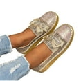 thumbnail image 6 of Miluxas Women's Fashion Glitter Slip on Sneakers Rhinestone Bling Platform Walking Shoes Cute Bowknot Sequin Shiny Loafers Gold 9(42), 6 of 8
