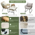 thumbnail image 4 of RADIATA 5 PCS Beige Boho Outdoor Patio Furniture Sets with 2 Chairs, 2 Ottomans and 1 Side Table, 4 of 10