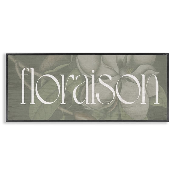 Stupell Industries Traditional French Floraison Bloom Black Framed Giclee Art, 24 x 10, by Lil' Rue