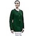 thumbnail image 3 of 100% Irish Merino Wool Ladies A Line Aran Sweater by Carriag Donn Small Green, 3 of 4