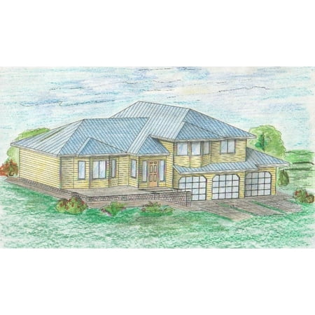 001-3052: Traditional Contemporary 4 Bed, 4 Bath Luxury Home Plan, 3127 Sq Ft: Full Blueprints with License to Build by Home Plan Marketplace - Lesuto