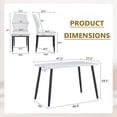 thumbnail image 6 of Hi loPres 5-Piece Dining Set, 47" White Faux Marble Table with 4 Shell White PU Chairs, 1.3" Thick Top and Stable Black Metal Legs Suite, 6 of 11