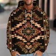 thumbnail image 3 of Feancey Mens Hooded Pullover Ethnic Style Graphic Hoodies for Men Western Aztec Cowboy Sweatshirt Tops with Hood Vintage Pocket Hoodie Flash Sales,Navy,M, 3 of 5