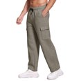 thumbnail image 6 of Men's Casual Sports Loose Leggings, Long Panel Fitness Running Training Pants for Gym, Yoga and Workout Sessions,Gray,M, 6 of 9