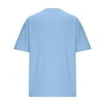 thumbnail image 5 of Shirts for Women Plus Size Short Sleeve Round Neck Independence Day Casual Printed T-Shirt Blue L, 5 of 6