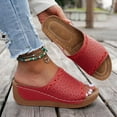 thumbnail image 5 of Dakaela Orthopedic Wedge Sandals for Women 2025 Breathable Summer Open Toe Casual Slide Shoes Red 9, 5 of 8