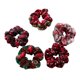 thumbnail image 1 of 5 piezas de gomas para el cabello de Navidad, lazos elásticos suaves para el cabello, bandas para el cabello a cuadros, patrón de de nieve, nudos Zulema Scrunchies Navidad, 1 of 8