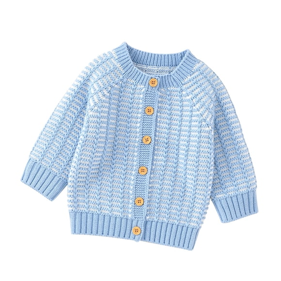 Ketyyh-chn99 Chandail Tricoté pour Bébé Garçon Fille Bébé Fille Garçon Cardigan Tricoté Chandail Chandails à Capuchon Hauts Chauds Manteau d'Extérieur pour Tout-Petit Veste Manteau Tenue Vêtements pour 0-3 Mois, Bleu Pâle