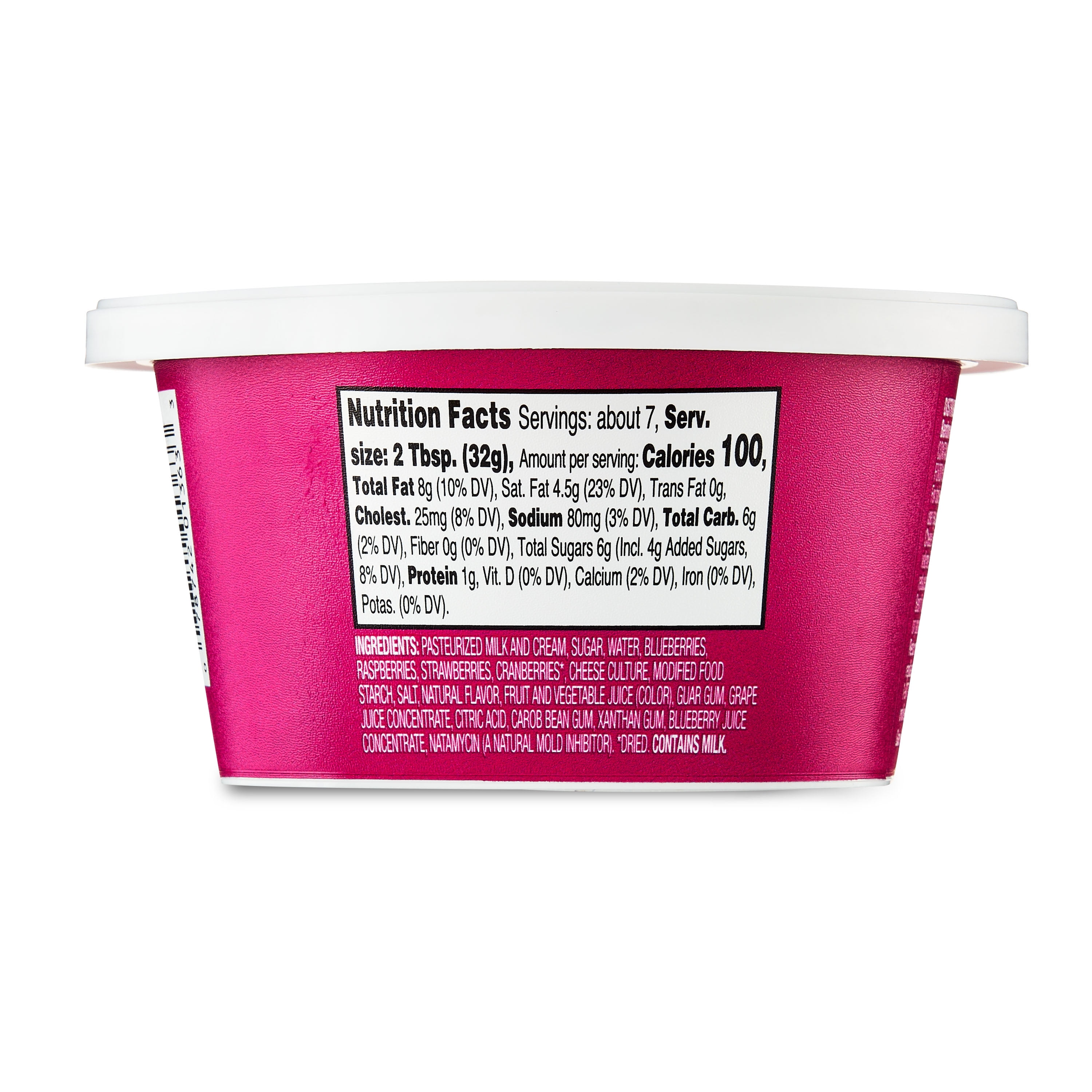 Great Value Mixed Berry Cream Cheese Spread, 8 oz Tub (Refrigerated)