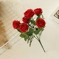 thumbnail image 4 of Mdesiwst 1 Bunch Handmade Artificial Flower,6 Heads Faux Silk Rose Decor for Wedding, 4 of 10
