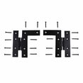 thumbnail image 3 of Renovators Supply Black Cabinet Hinges 4.5 in HL Offset Hinge Pair Left and Right Wrought Iron Kitchen Cabinet Hinge w/Hardware, 3 of 6