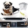thumbnail image 1 of Ambientador para auto Lynzetqy con clip para rejilla, perro pug con 4 almohadillas, 1 of 8