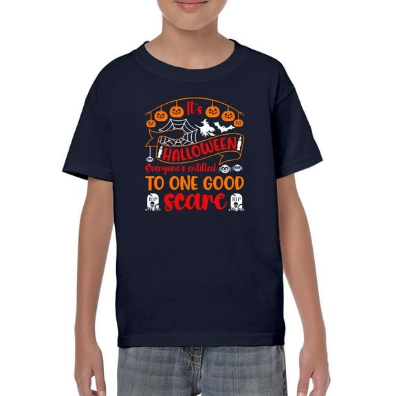 Halloween One Good Scare T-Shirt Juniors -Image by Shutterstock, Medium
