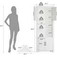 thumbnail image 2 of Corner Cabinet 67” Tall, Farmhouse Corner Cabinet with Doors and 5 Shelves, Bathroom Cabinet Organizer Home Space Saver for Kitchen, Living Room, White, 2 of 8