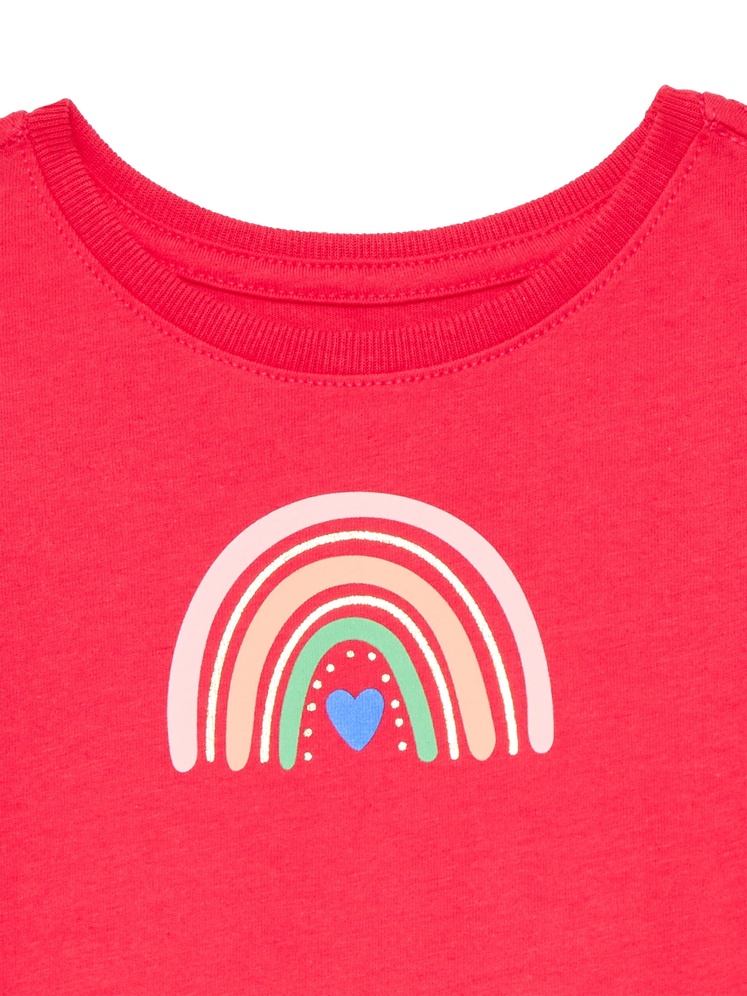 Wonder Nation Toddler Girls Tee with Short Sleeves, Sizes 18M-5T