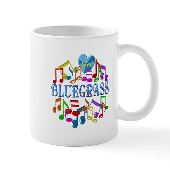 CafePress - I Love Bluegrass Mugs - 11 oz Ceramic Mug - Novelty Coffee Tea Cup